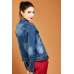 Blue Denim Womens Jacket Designer Wear 