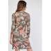 Olive Green Printed Jersey Knit Dress Designer Outfit 