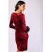 Maroon Velvet Midi Dress Designer Outfit 