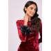 Maroon Velvet Midi Dress Designer Outfit 