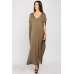 BROWN LOOSE JERSEY KAFTAN DRESS