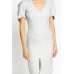 Light Grey Front Slit Designer Dress