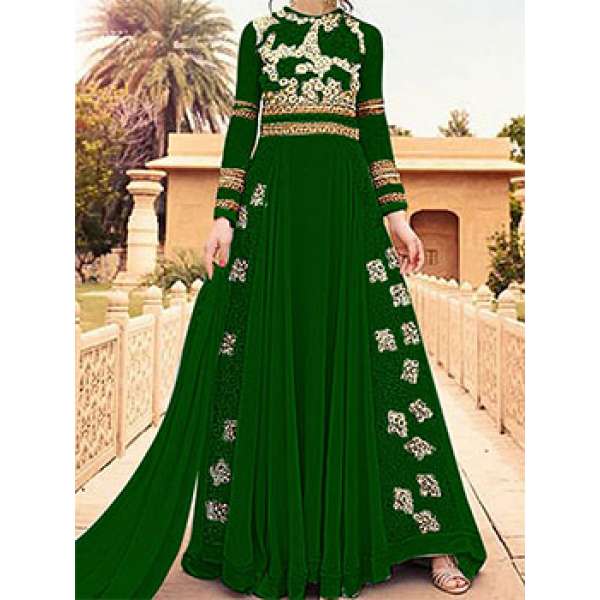 GREEN WEDDING WEAR LEHENGA GOWN MANUFACTURED BY ASIAN COUTURE