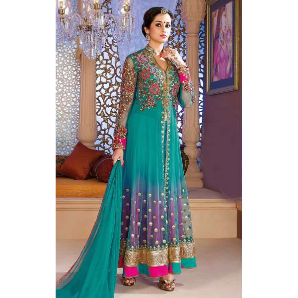 BEST SELLER 109 BELA AQUA AND PINK ANARKALI SUIT