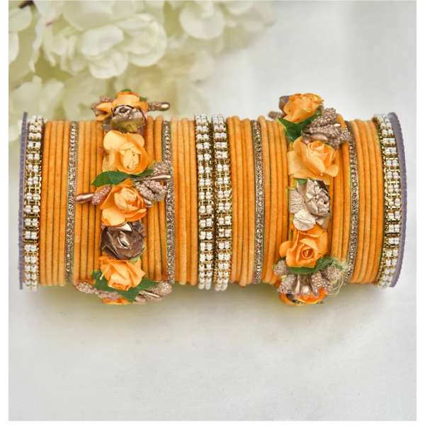 Mustard Yellow Bridal Wedding Bangle Set