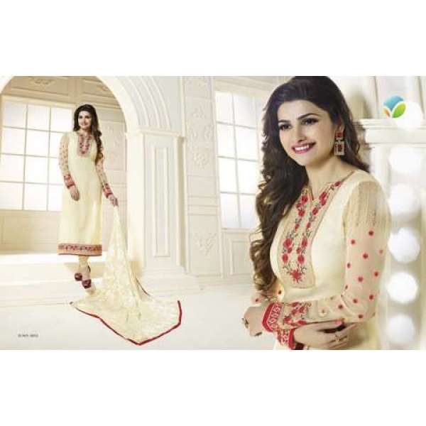 Cream Party Wear Indian Churidar Salwar Suit