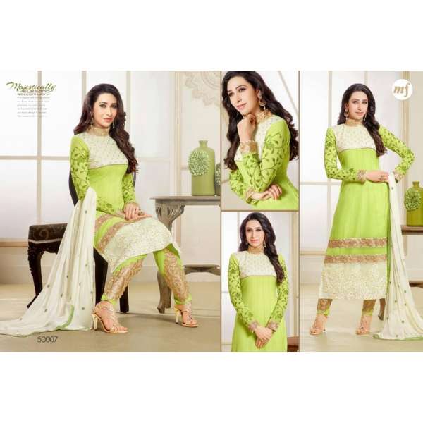 Green Straight Cut Suit Indian Salwar Kameez