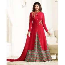 Red Printed Indian Dress Fancy Party Wear Suit