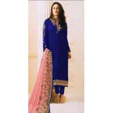 Blue Satin Heavy Embellished Party Wear Salwar Suit