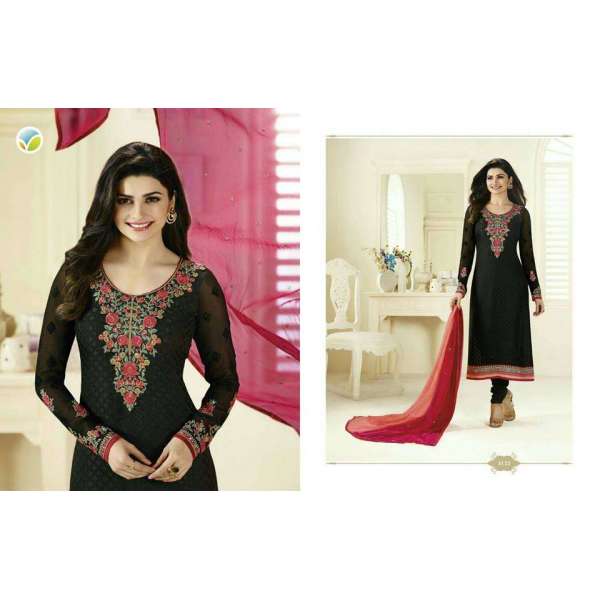 K3122 BLACK KASEESH PRACHI MAGICAL BRASSO SUIT