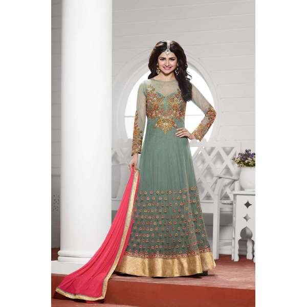 K3937 GREY KASEESH PRACHI-19 DESIGNER ANARKALI SUIT