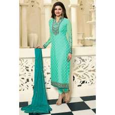 Turquoise Indian Designer Salwar Suit Sequin Party Dress