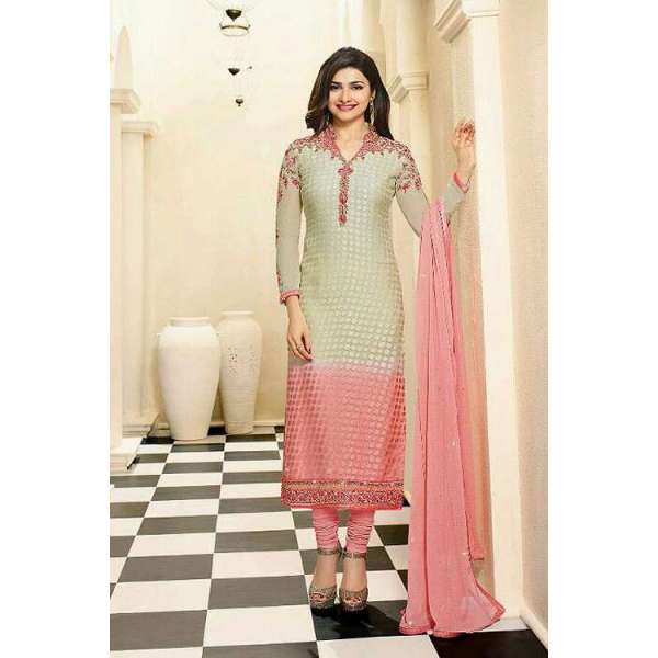 Cream Pink Two Tone Pakistani Salwar Suit Ethnic Wedding Dress