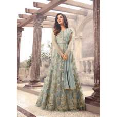 Mint Heavy Embroidered Gown Fancy Anarkali Dress
