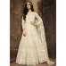 OFF WHITE ASIAN PAKISTANI FASHION ANARKALI GOWN