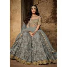 Grey Indian Designer Bridal Anarkali Dress