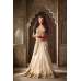 Satin Lehenga Choli Beige & Magenta Indian Wedding Dress