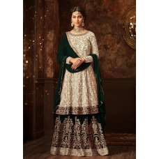 WHITE AND GREEN INDIAN WEDDING GHARARA AND LEHENGA STYLE DRESS