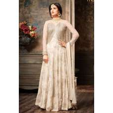 White Abaya Anarkali Suit Pakistani Designer Gown