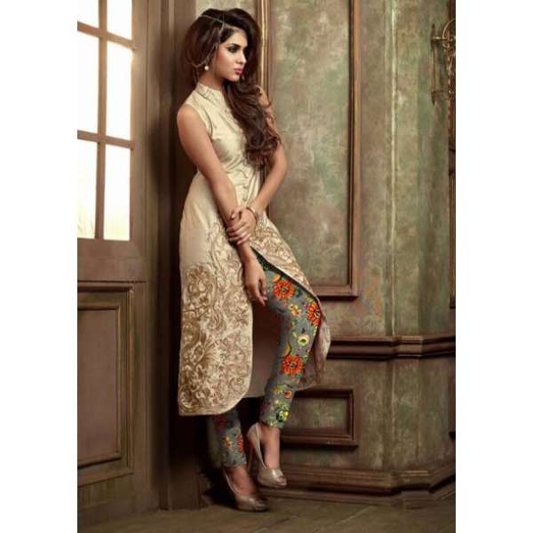 ZMA19004 BEIGE MAISHA ADDICTION 5 PARTY WEAR SUIT 