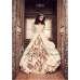 Cream Silk Printed Dress Indian Party Suit