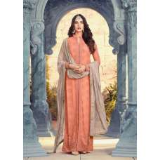 ORANGE AND BEIGE INDIAN PAKISTANI PARTY WEAR SALWAR SUIT