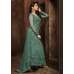 GREEN HEAVY EMBELLISHED INDIAN DESIGNER EVENING TRAIL GOWN 