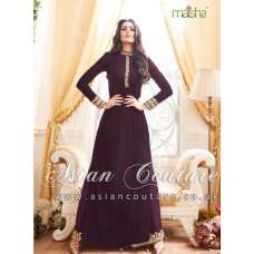 Magenta Indian Designer Suit Elegant Evening Dress UK