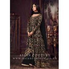 STUNNING INDIAN DESIGNER BLACK LEHENGA GOWN 