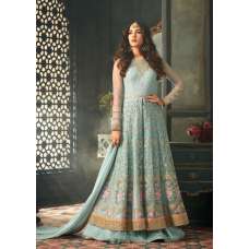 Sky Blue Indian Party Wear Asian Anarkali Wedding Bridal Dress