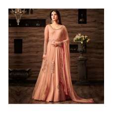  Peach Wedding Wear Indian Anarkali Dress