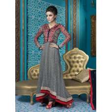 Grey Indian Anarkali Suit Wedding Party Dress