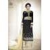 Black & Gold Party Suit Indian Designer Churidar Dress