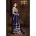 Navy Blue And Silver Long Kurti Glamour Semi Stitched Salwar Suit
