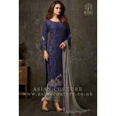 LAVISHING BLUE AND GREY PARTY WEAR SALWAR SUIT
