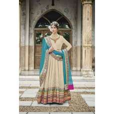 M24002 BEIGE AND SKY BLUE MOHINI HEAVEY EMBROIDERED ANARKALI DRESS