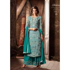TURQUOISE MOHINI GLAMOUR VOL 34 SEMI STITCHED DESIGNER SALWAR SUIT