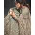 SILVER GREEN INDIAN PAKISTANI WEDDING WEAR GOWN 