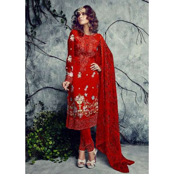 D4002 RED MUMTAZ SAJAWAT SALWAR KAMEEZ