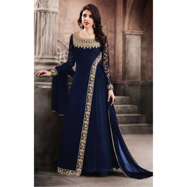 AFTER MIDNIGHT BLUE READYMADE MODEST MAXI GOWN ABAYA JILBAB PARTY DRESS 