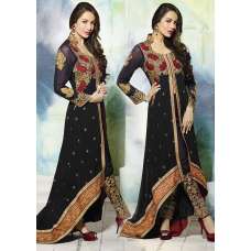 GL3801 Black GLOSSY MALAIKA ARORA ANARKALI DRESS