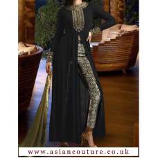 Black Party Dress With Silver Trouser 