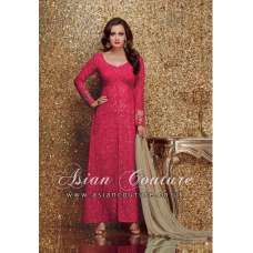 PInk Red Maxi Gown Bollywood Dress Designer Outfit