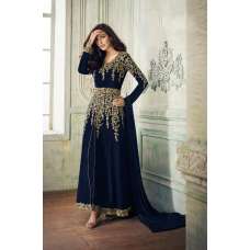 BLUE EVENING WEAR INDIAN ANARKALI SUIT