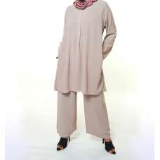 Beige Simple Co-Ord Outfit Set