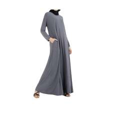 Plain Grey Jersey Abaya