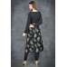 Black Floral Print Churidaar Suit