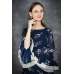 Navy Blue Anarkali Floral Dress 
