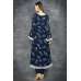 Navy Blue Anarkali Floral Dress 