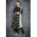 Black Floral Print Churidaar Suit